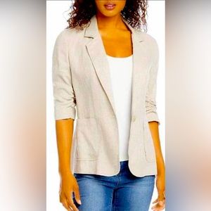 Karen Kane khaki linen blazer.